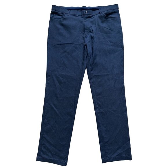 Tommy Hilfiger  Navy Blue Flat Front Chinos Mens 38W X 32L Classic Dad Preppy - Picture 1 of 4